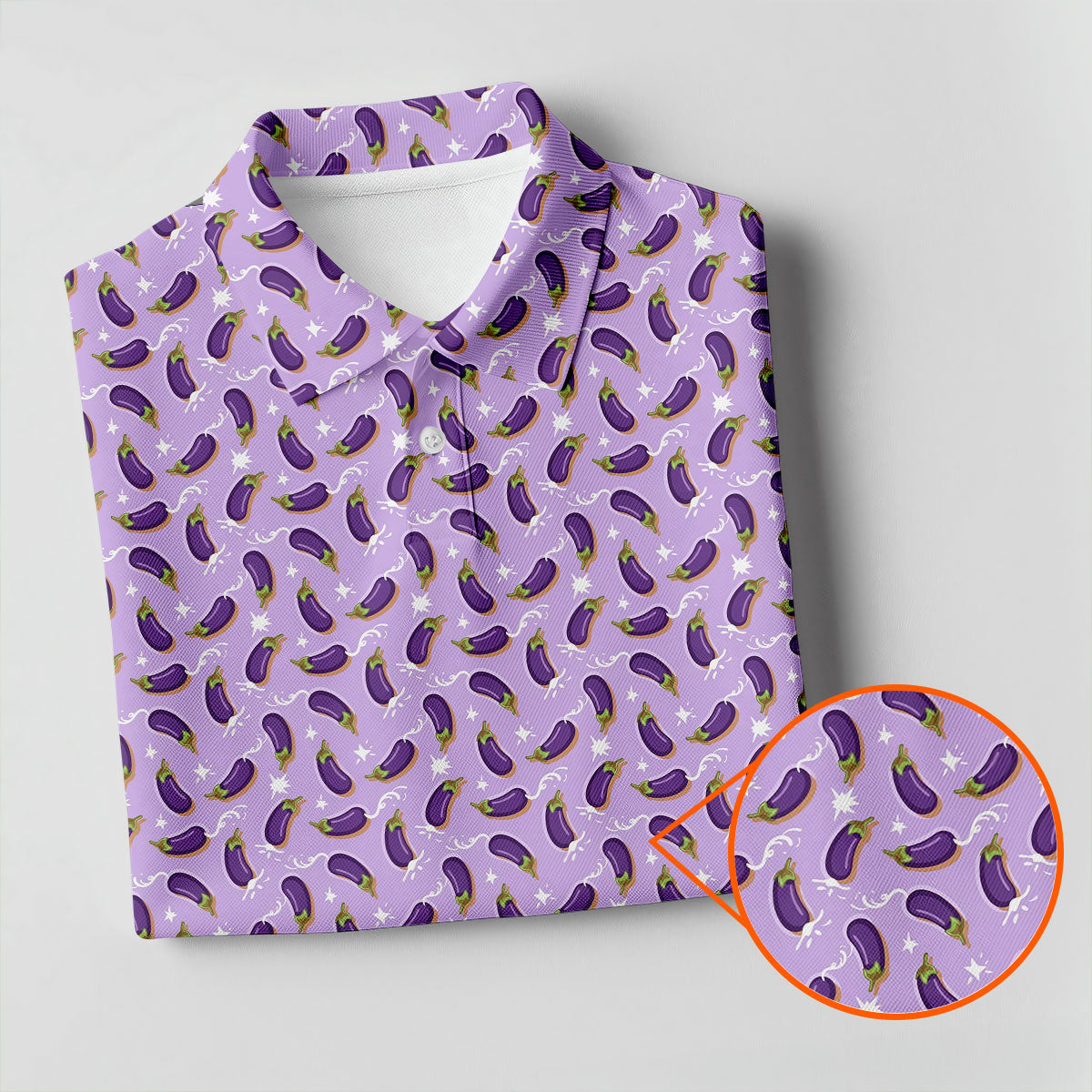 Funny Eggplant Purple Golf Shirt, Fun Women's Golf Shirts, Women's Golf Tops, Ladies Golf Polos