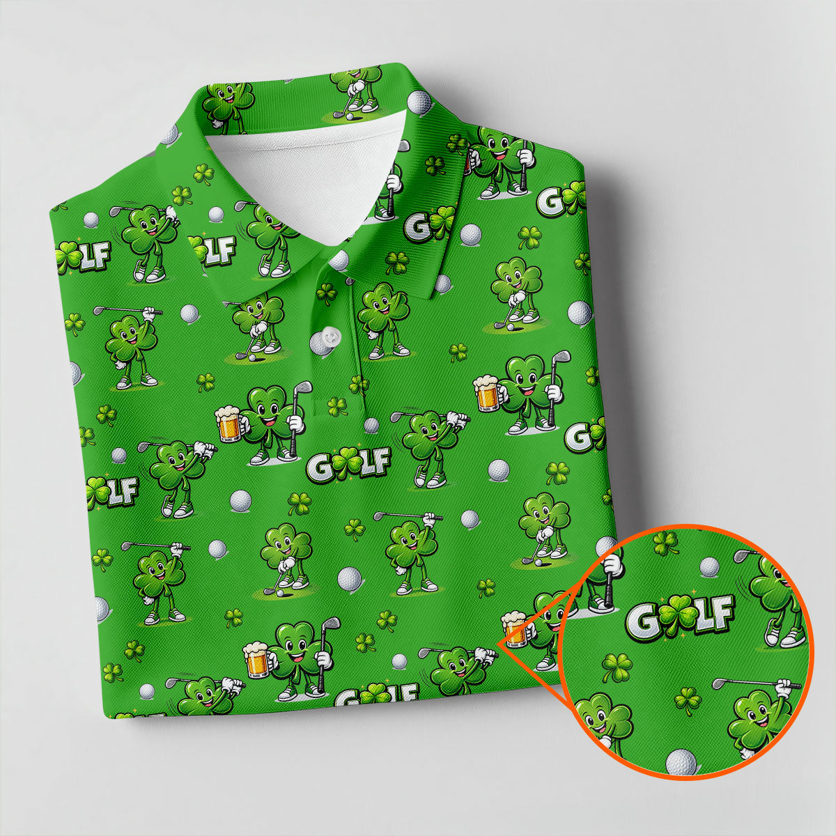 Three Leaf Clover Golf And Beer St Patrick's Day Green Golf Shirt, Women's Golf Shirts, Ladies Golf Polos
