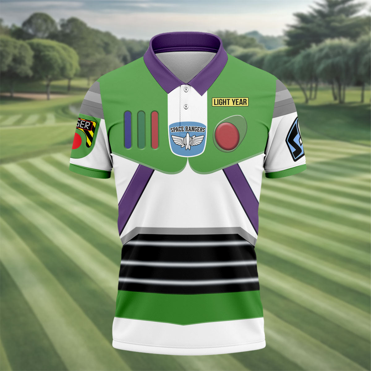 Sci Fi Space Ranger Costume Hawaiian Golf Shirt, Mens Golf Polo, Printed Golf Shirts
