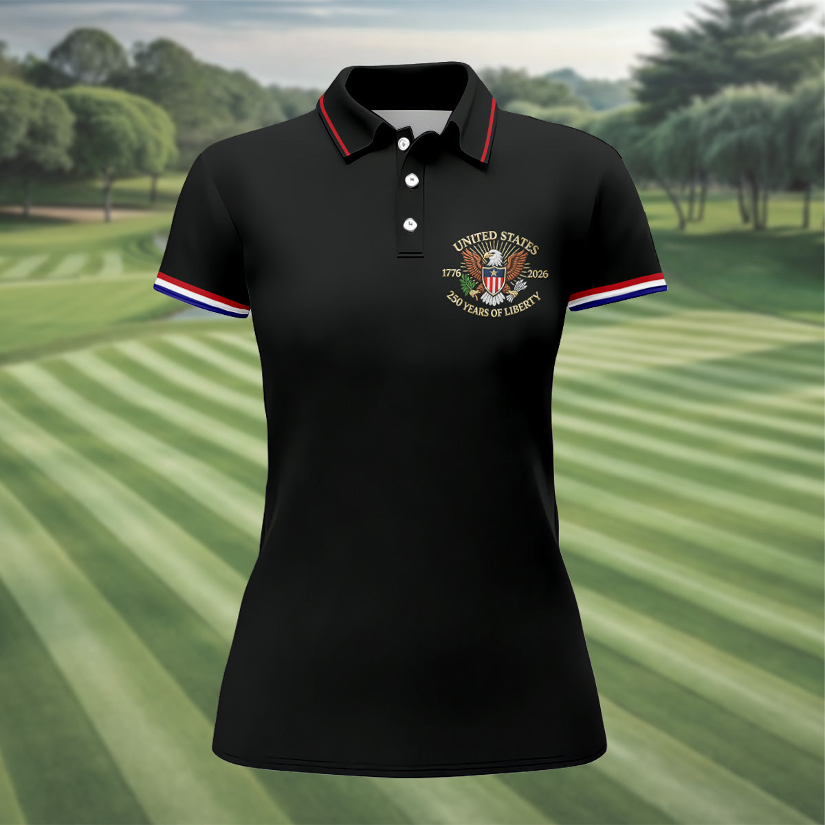 America Bald Eagle 250 Years Of Liberty Patriotic 4th Of July Golf Shirt, Golf Shirt For Women