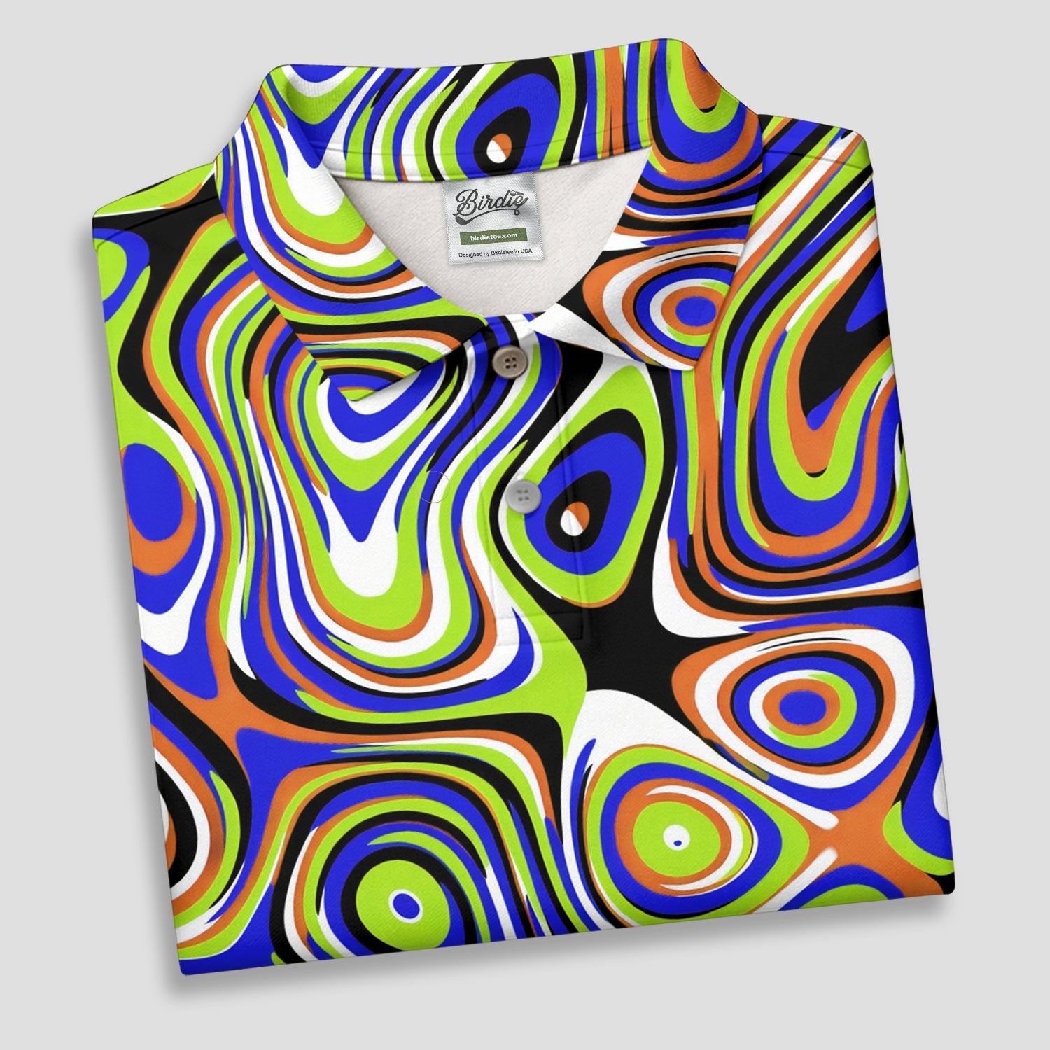 Blue And Green Fluid Art Cool Golf Shirt, Women's Golf Tops, Ladies Golf Shirts, Women's Polo Shirt