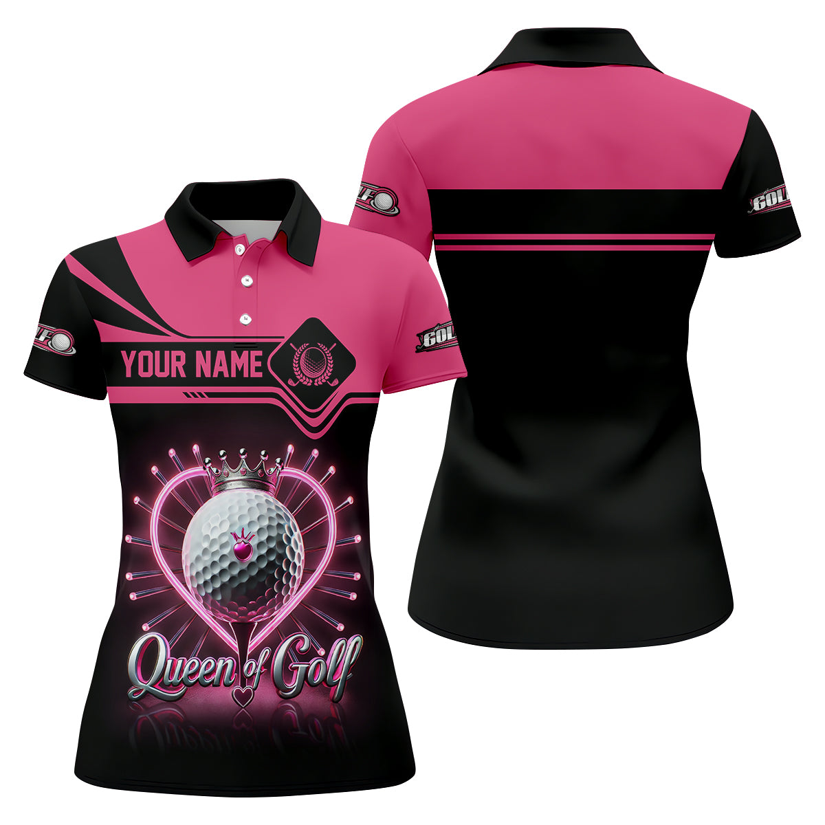Queen Of Golf Custom Funny Womens Golf Polo ShirtLadies Golf Shirt, Mothers Day Gifts