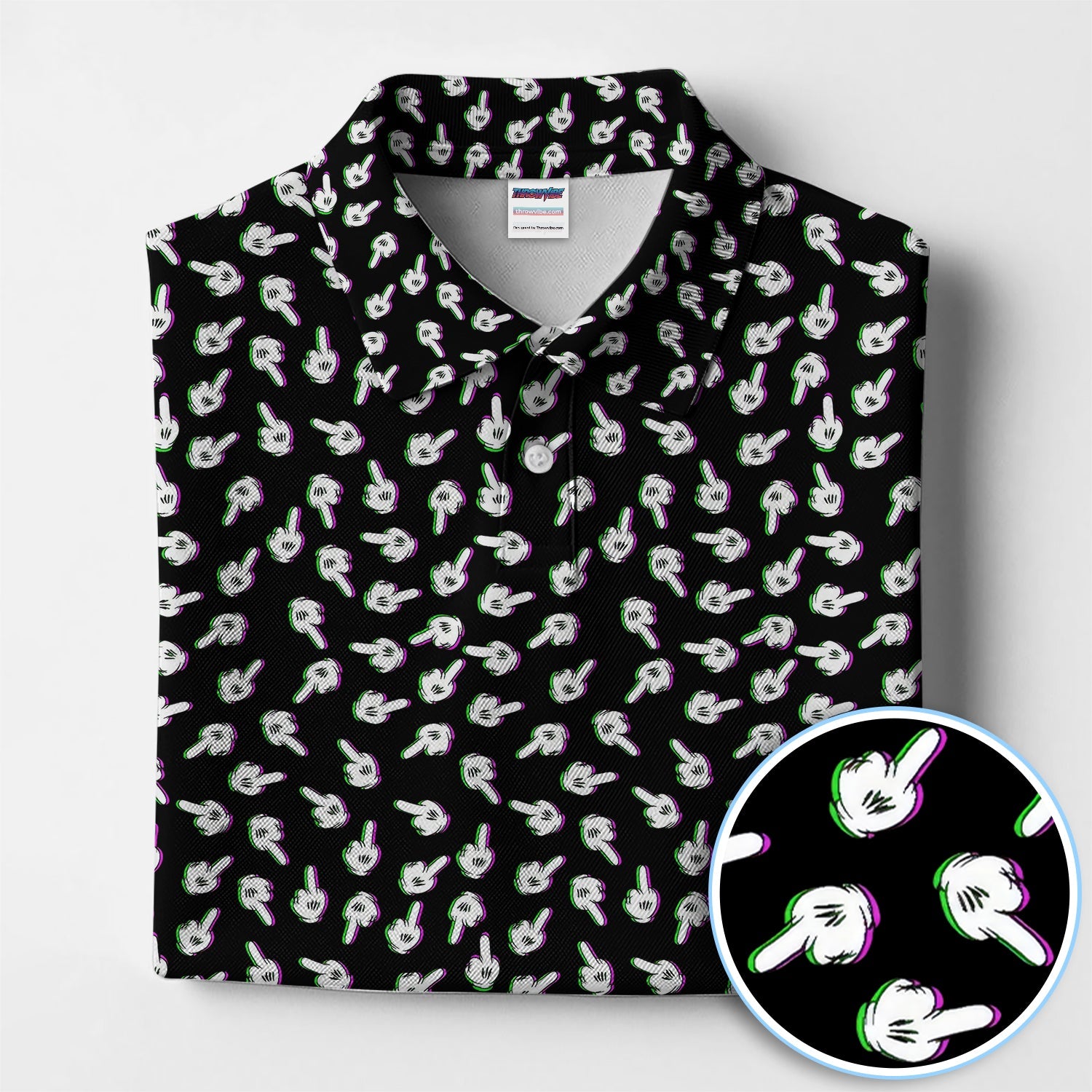 Funny Finger Pattern Golf Shirt, Crazy Golf Polos For Golfer, Golf Outfit For Men