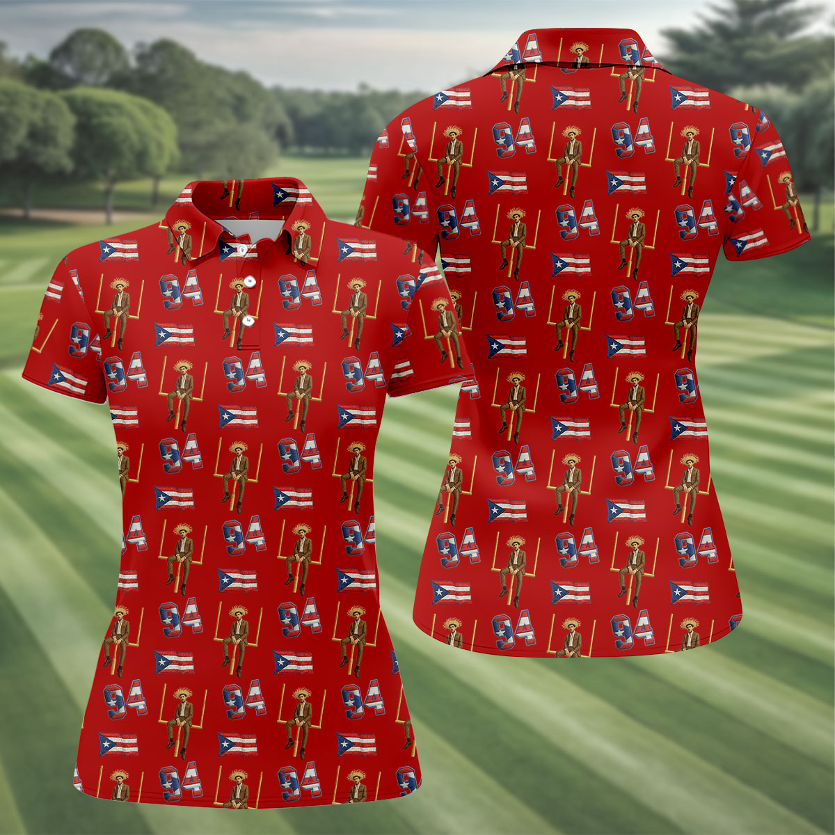 Bad Bunny Benito Bowl Football Theme Red Polo Shirt Womens, American Football League Gift Ideas For Football Fans