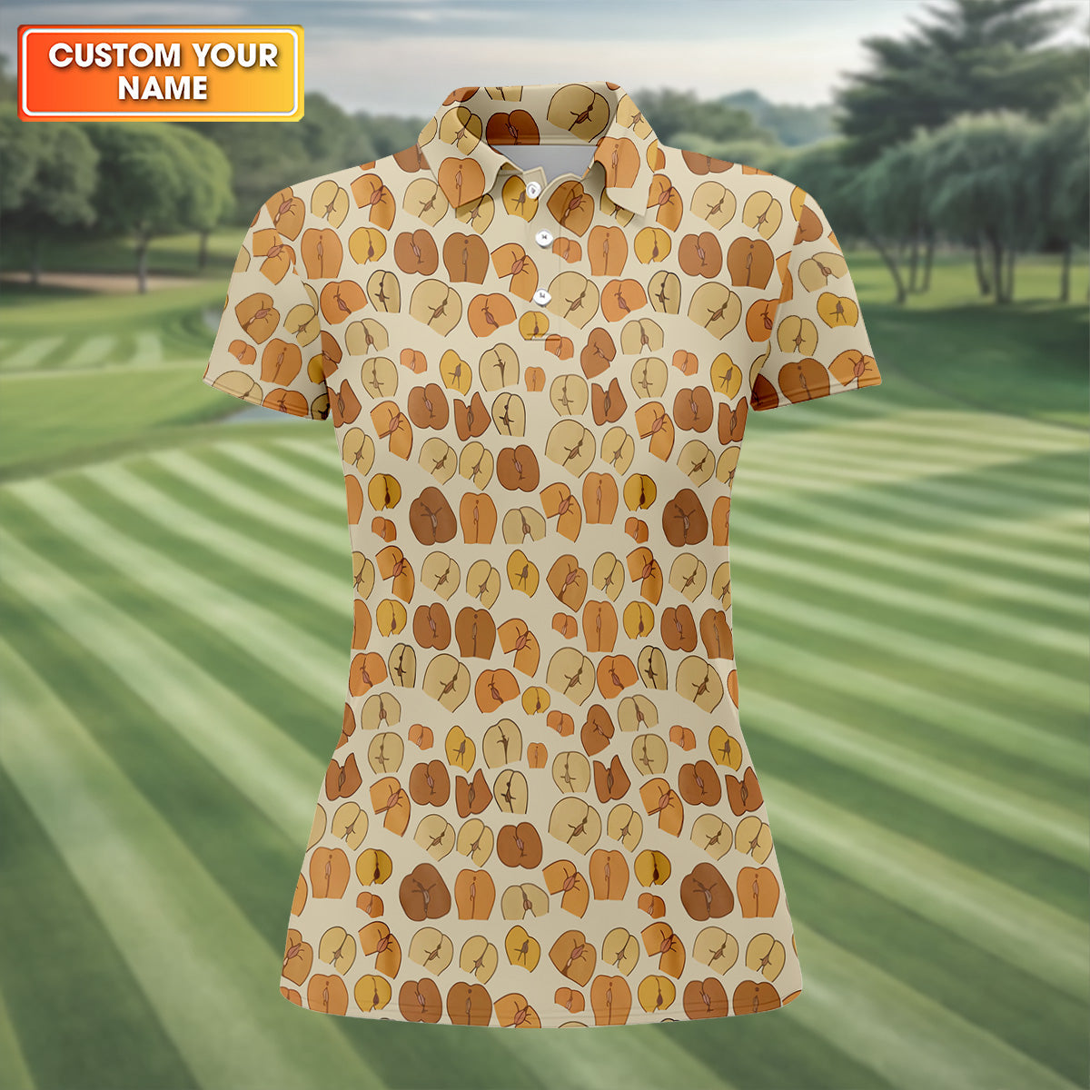 Funny Peach Funny Golf Shirts Women, Ladies Sleeveless Polo, Ladies Golf Shirts, Golfing Apparel