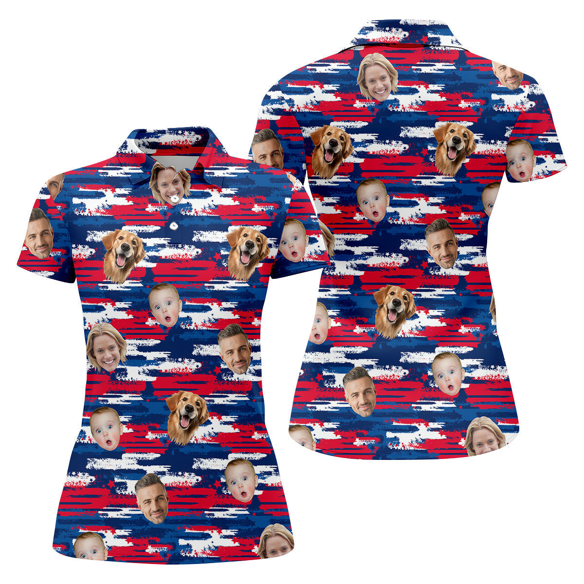 Custom Face Shirt, Patriotic Golf Polos, Womens Golf Polo, Personalized Dog Shirts, Golf Polo For Ladies