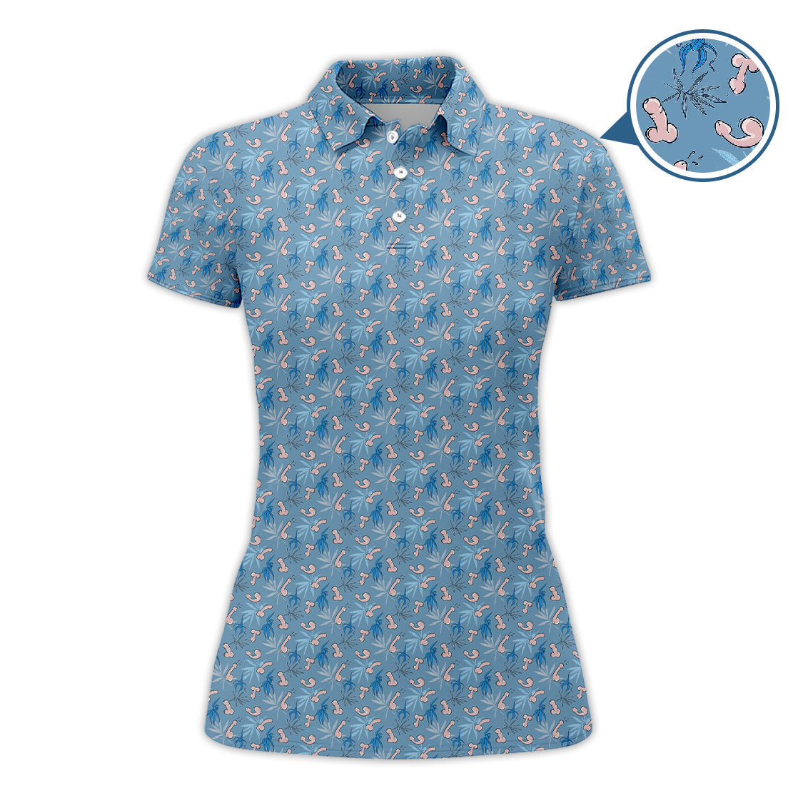 Funny Flower Pattern Golf Polos, Gift For Golfer, Crazy Golf Shirts For Men