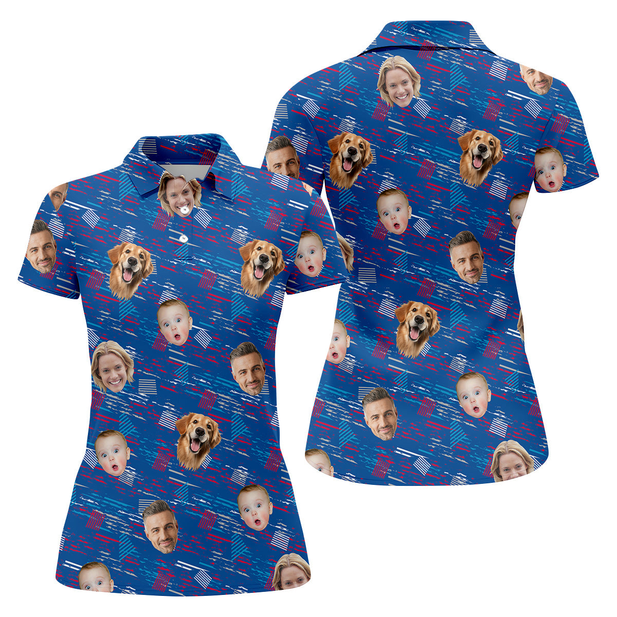 Patriotic Golf Polos, Custom Face Shirt, Womens Golf Polo, Personalized Dog Shirts, Golf Polo For Ladies