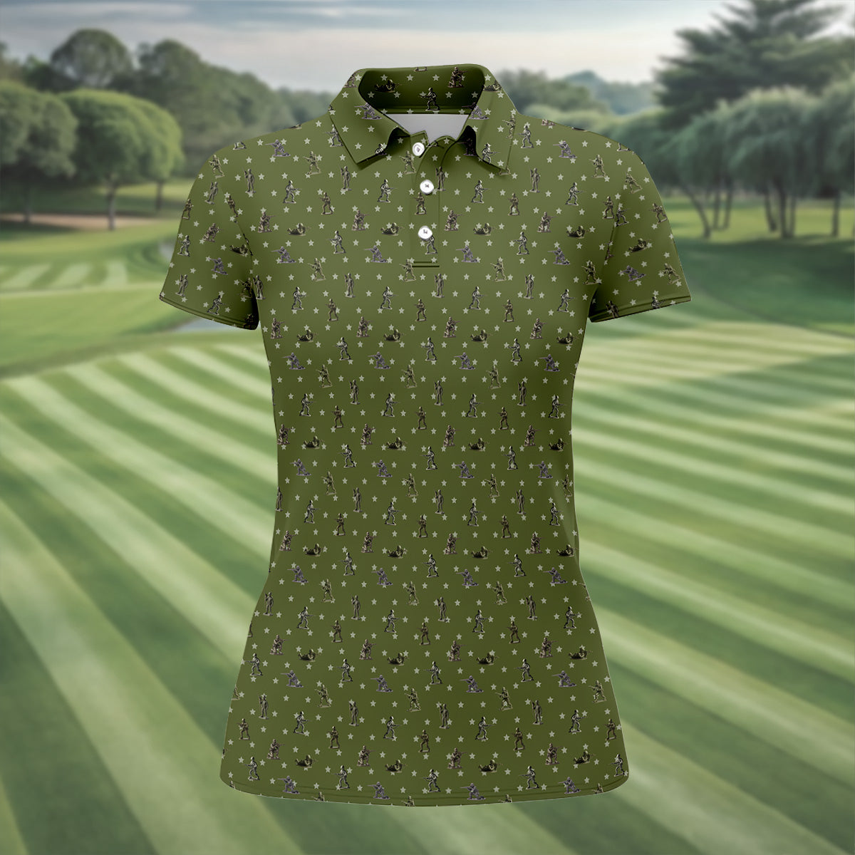 Veteran Green Women's Golf Tops, Gift For Veteran, Veterans Day Gift, Ladies Golf Shirts