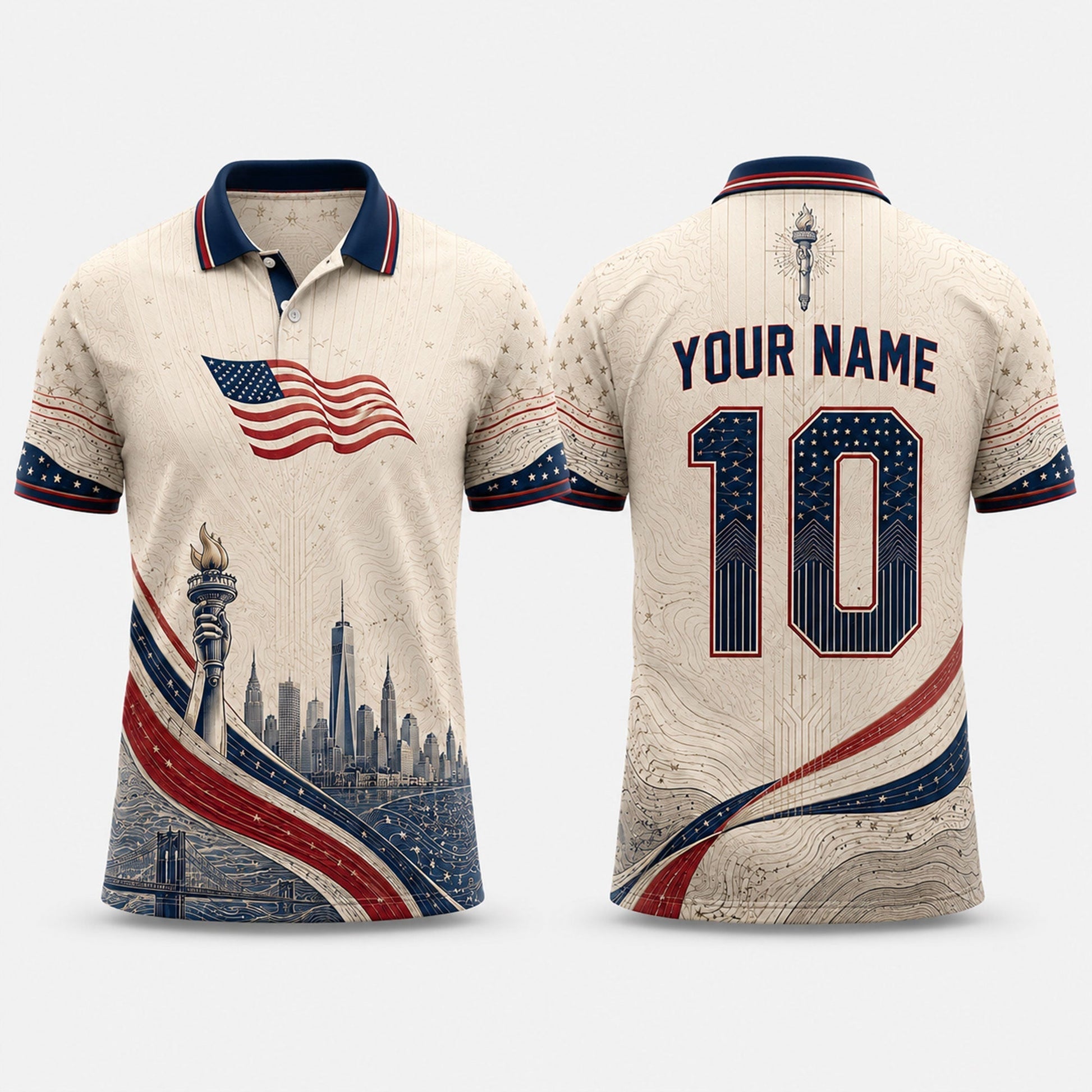 Red White Blue Fooball Shirt, V-Neck For Men Football Lover, American Soccer Fan Football Gifts