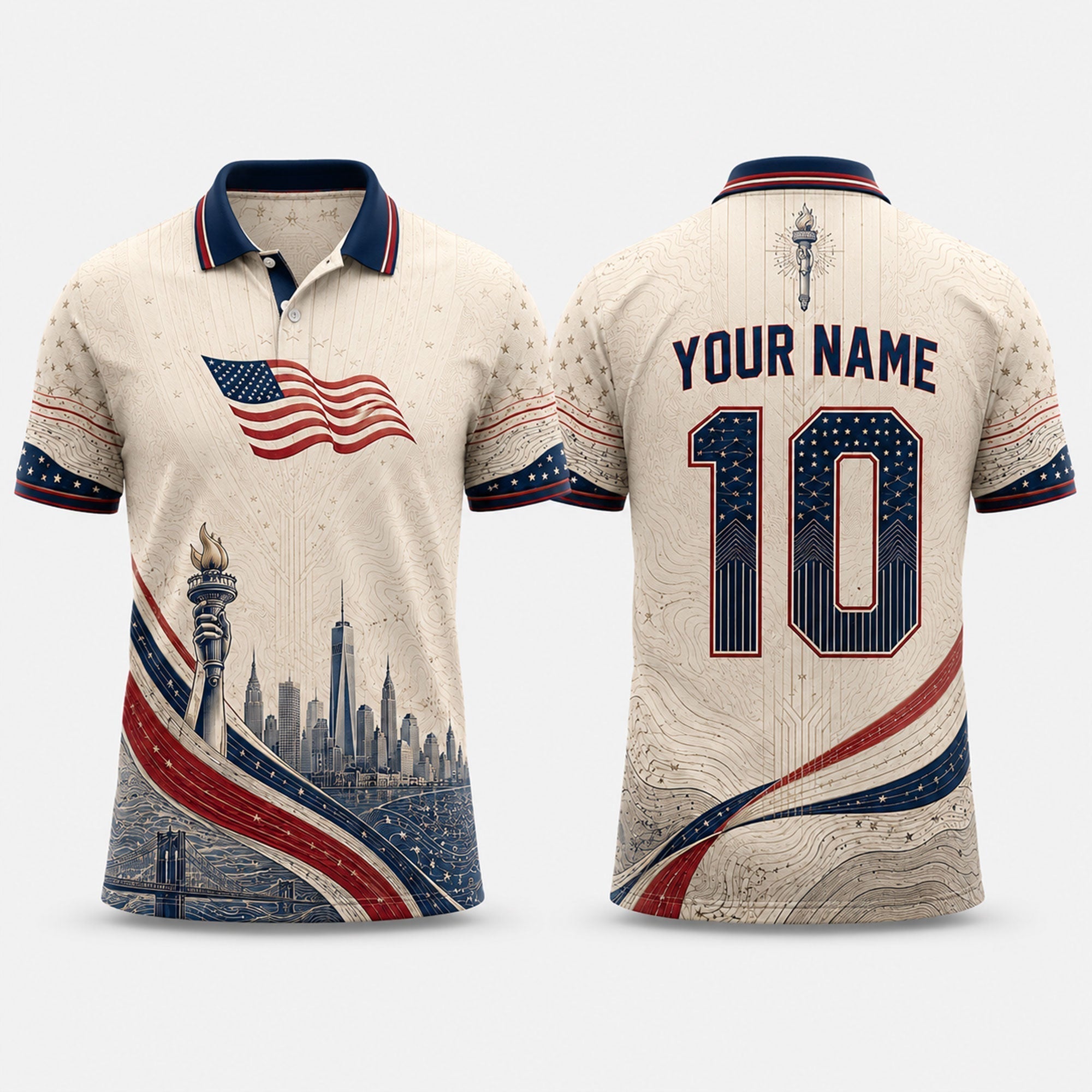 Red White Blue Fooball Shirt, V-Neck For Men Football Lover, American Soccer Fan Football Gifts