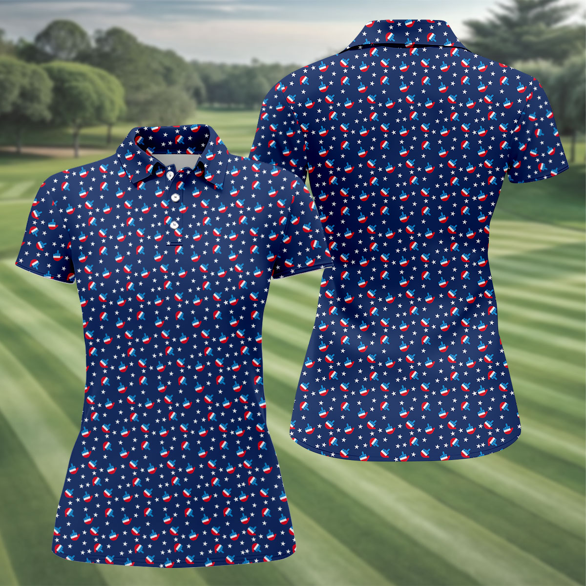 Red White Blue Dirty Finger 4th Of July Golf Shirt, Patriotic Golf Shirt, 250th Anniversary Golf Shirt For Women
