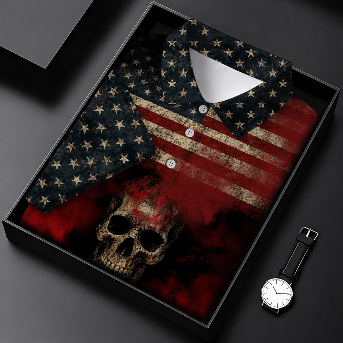 Cool Skull Faith Cross Distressed US Flag 4th Of July Golf Shirt, 250 Years Polo Shirts For Men