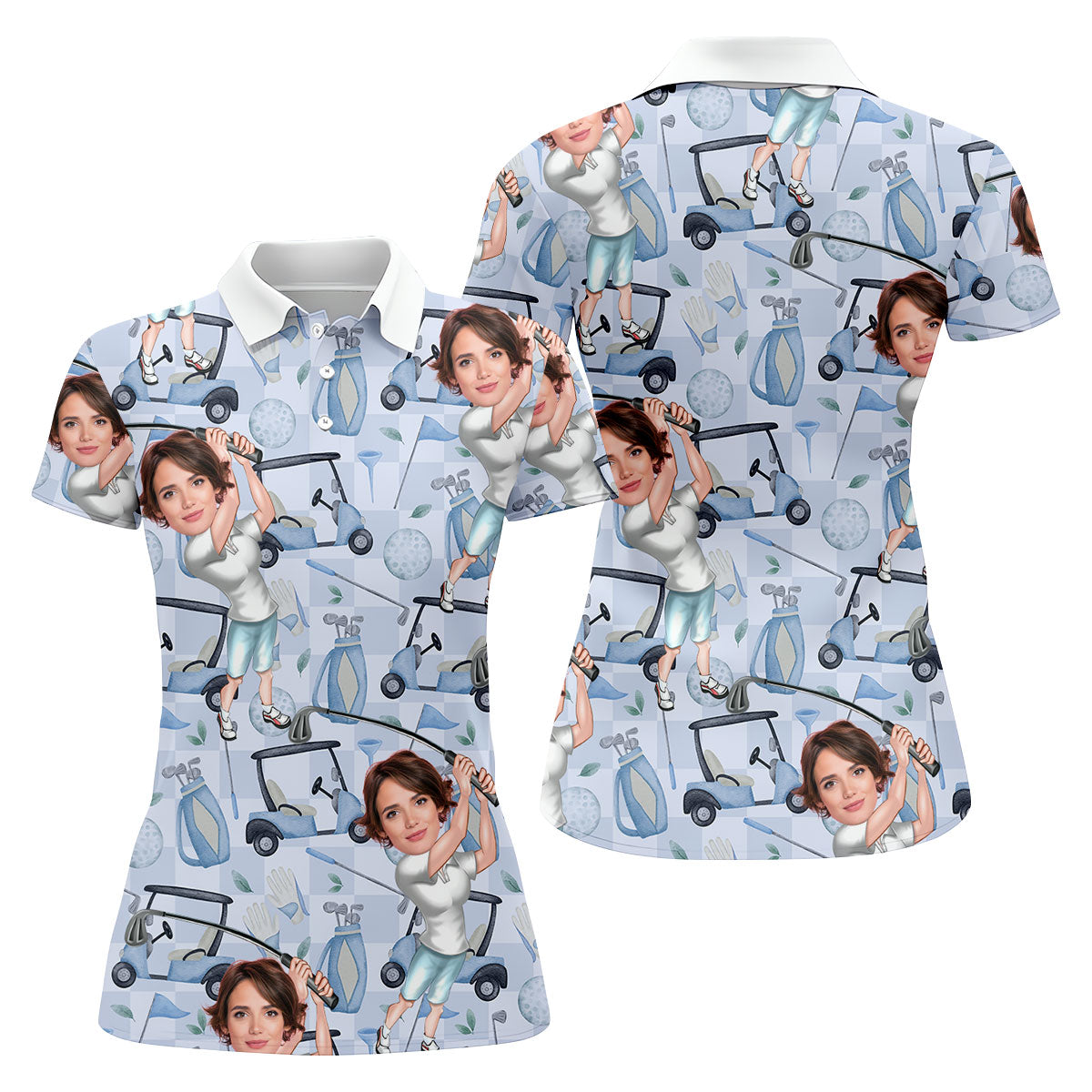 Custom Face Womens Golf Shirt, Funny Golf Shirt, Mothers Day Gifts