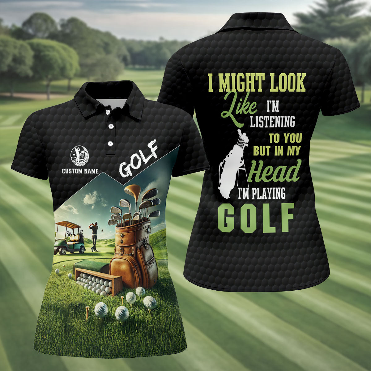 In My Head I'm Playing Golf Funny Golf Shirt, Custom Golf Shirts, Golf Shirt For Women
