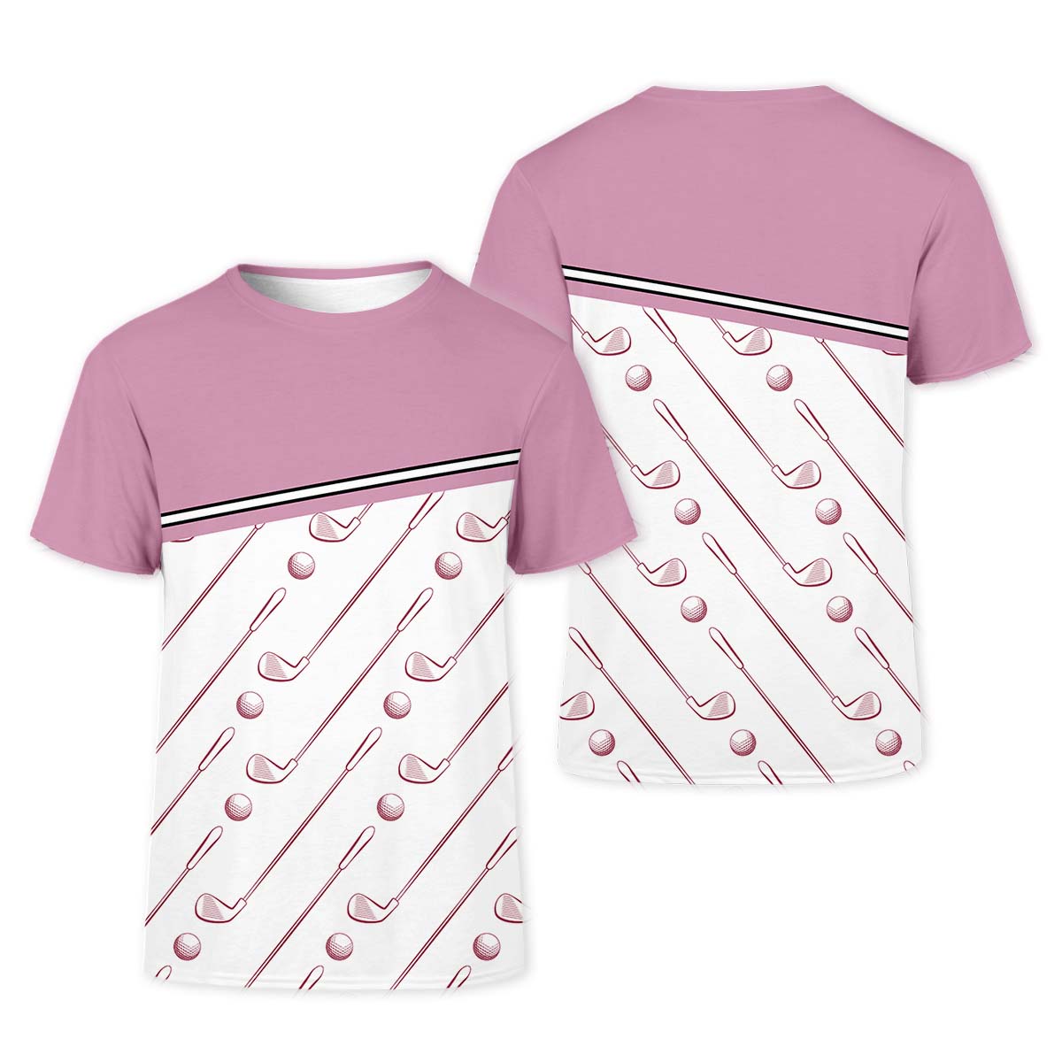 Pink Womens Golf Polo ShirtGolfing Apparel, Womens Golf Gifts