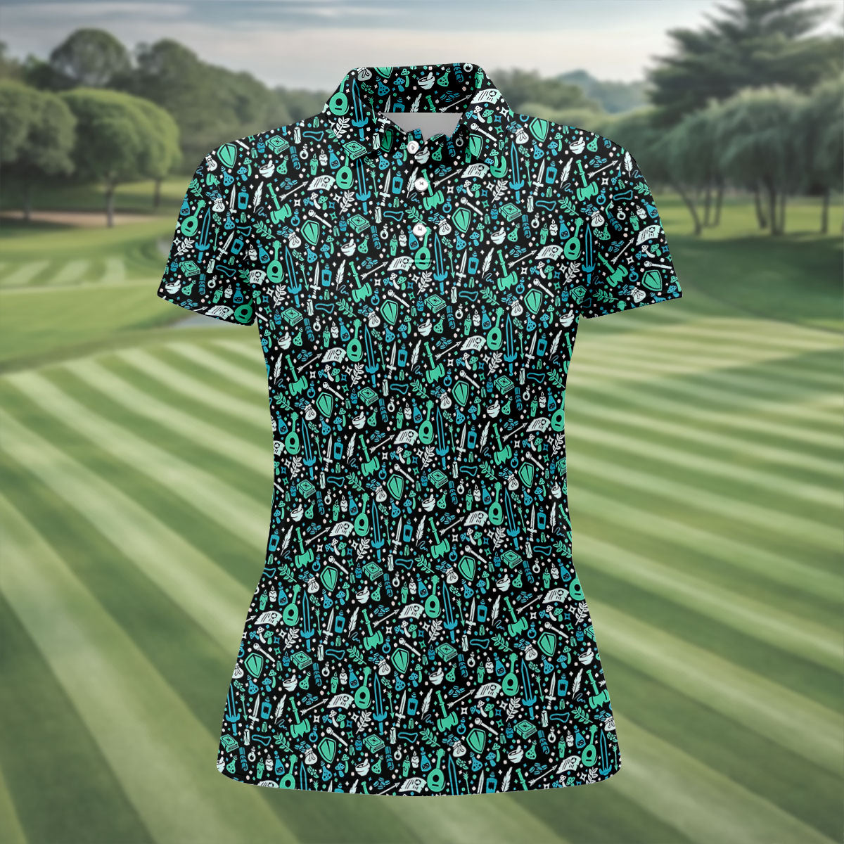 Mystic Items Dragon Game Women's Golf Tops, Women's Polo Shirt, Ladies Golf Shirts