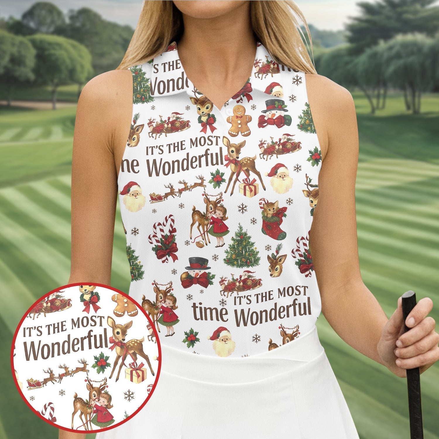 It's The Most Wonderful Time Christmas Golf Shirt, Cute Golf Outfit, Ladies Golf Shirts, Golf Shirt For Women