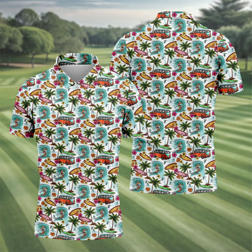 Tropical Trip Big Wave Riders Hawaiian Golf Shirt, Polo Shirts For Men, Golfing Apparel