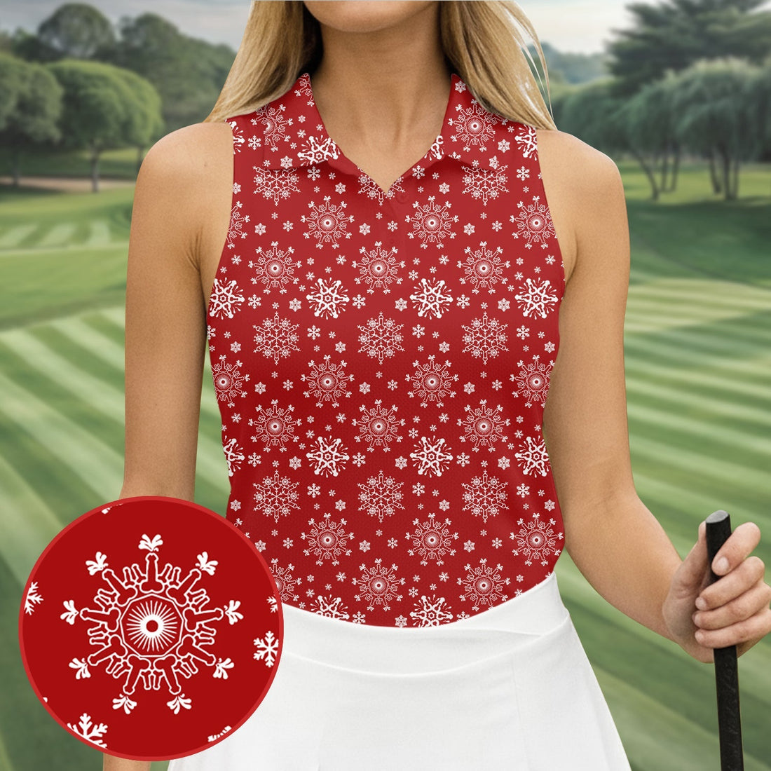 Dirty Funny Adult Humor Snowflakes Red Golf Shirt, Fun Women's Golf Shirts, Christmas Golf Shirt, Ladies Golf Shirts