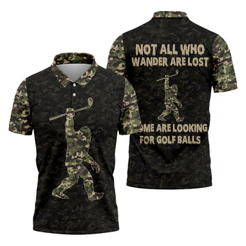 Funny Bigfoot Men's Golf Polo Shirt, Mens Golf Shirt, Funny Golf Shirt, Gift For Golfers