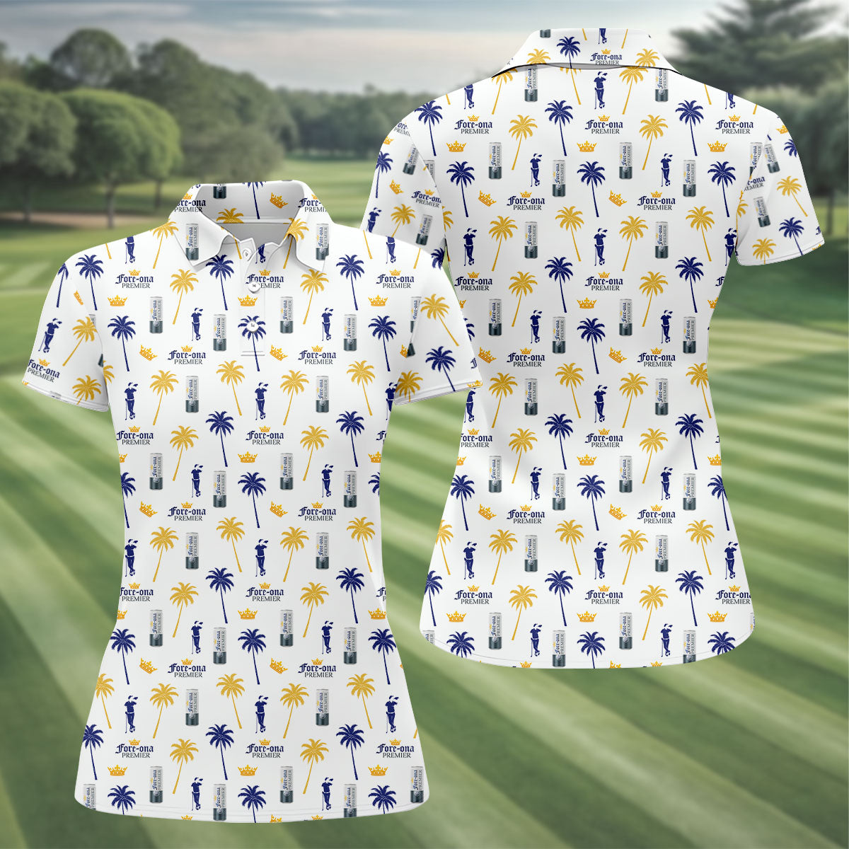 Fore-ona Premier Find Your Fairway Golfer Drinking Fun Women's Golf Shirts, Ladies Golf Shirts