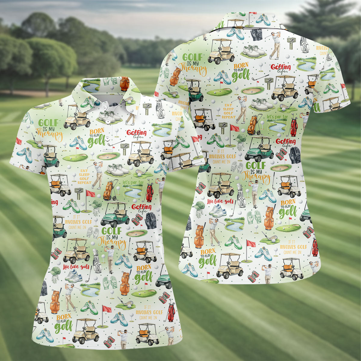 Born To Play Golf Let's Par Tee White Golf Shirt, Fun Women's Golf Shirts, Ladies Golf Shirts, Golfing Apparel