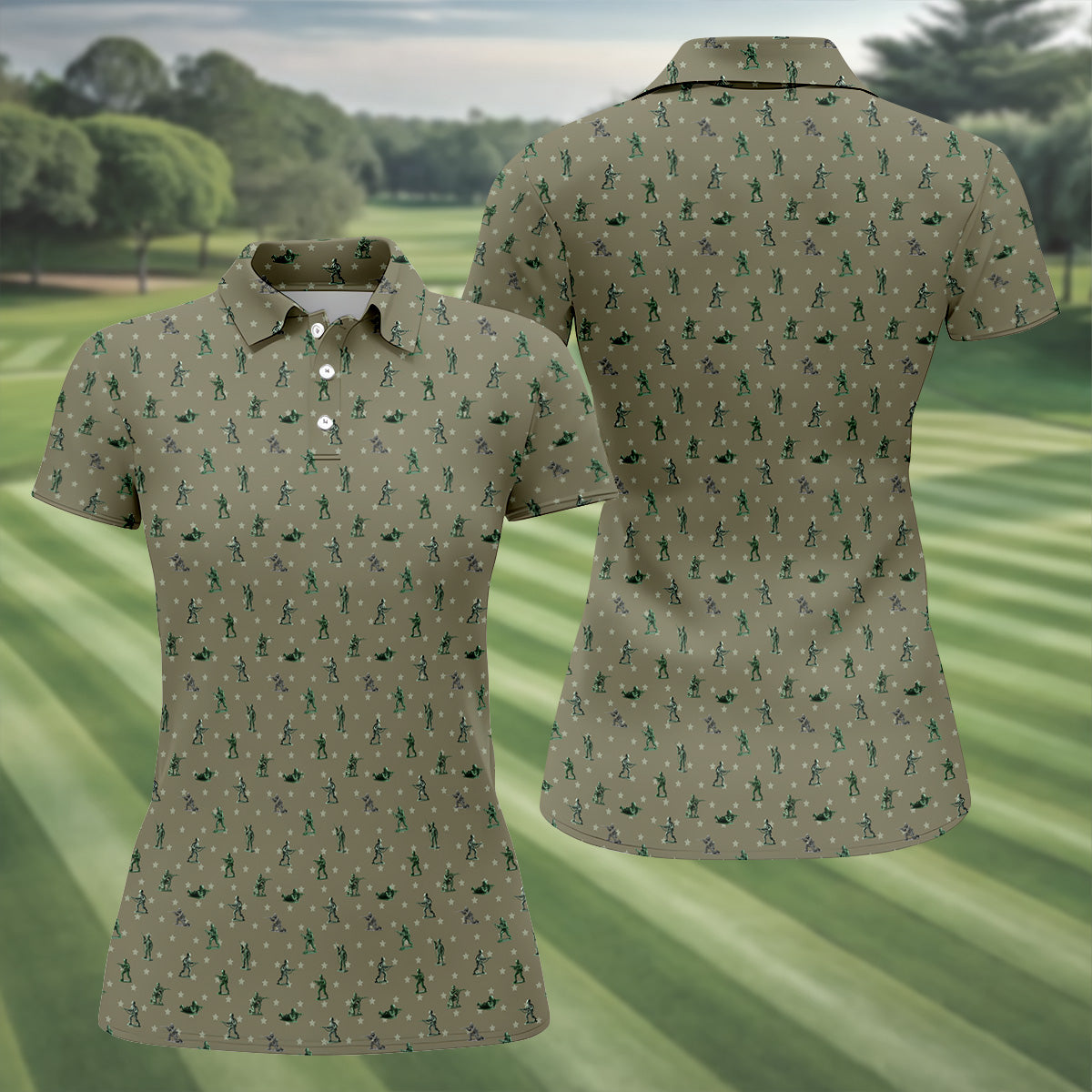 Veteran Brown Women's Golf Tops, Gift For Veteran, Veterans Day Gift, Ladies Golf Shirts