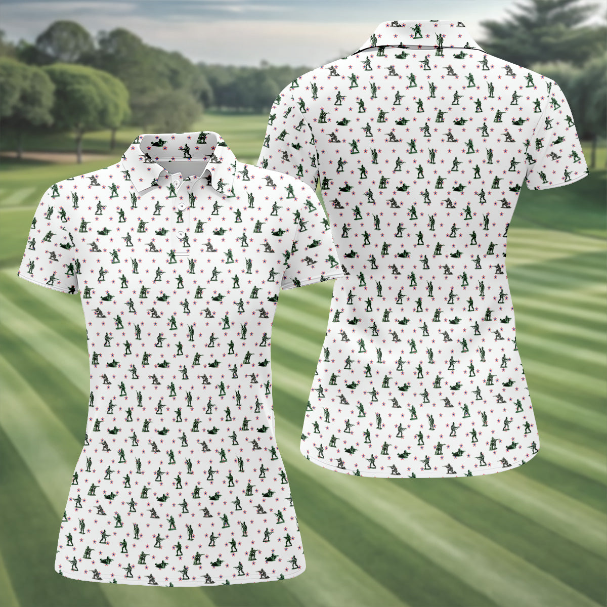 Veteran White Women's Golf Tops, Gift For Veteran, Veterans Day Gift, Ladies Golf Shirts