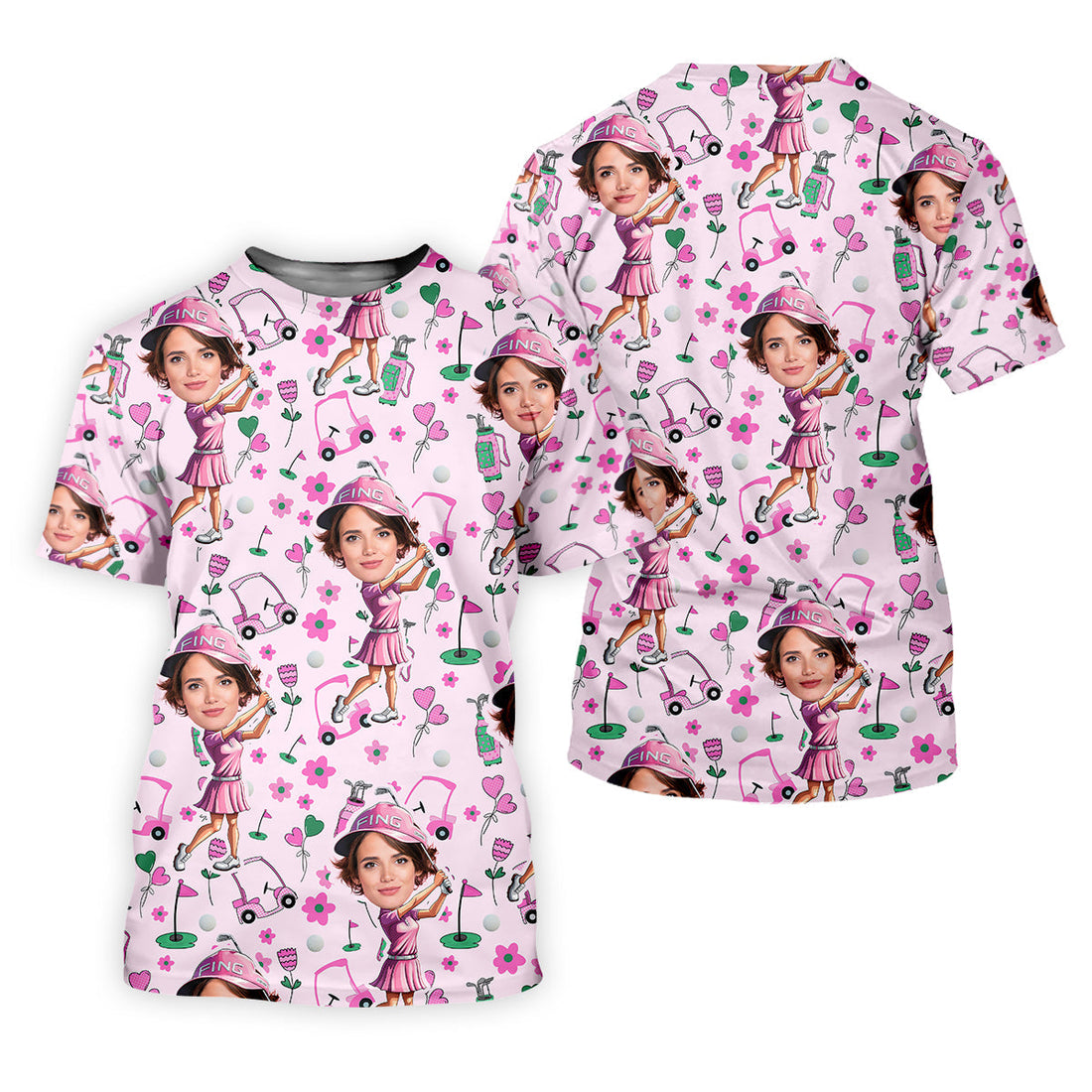 Custom Face Funny Womens Golf Polo ShirtLadies Golf Shirt