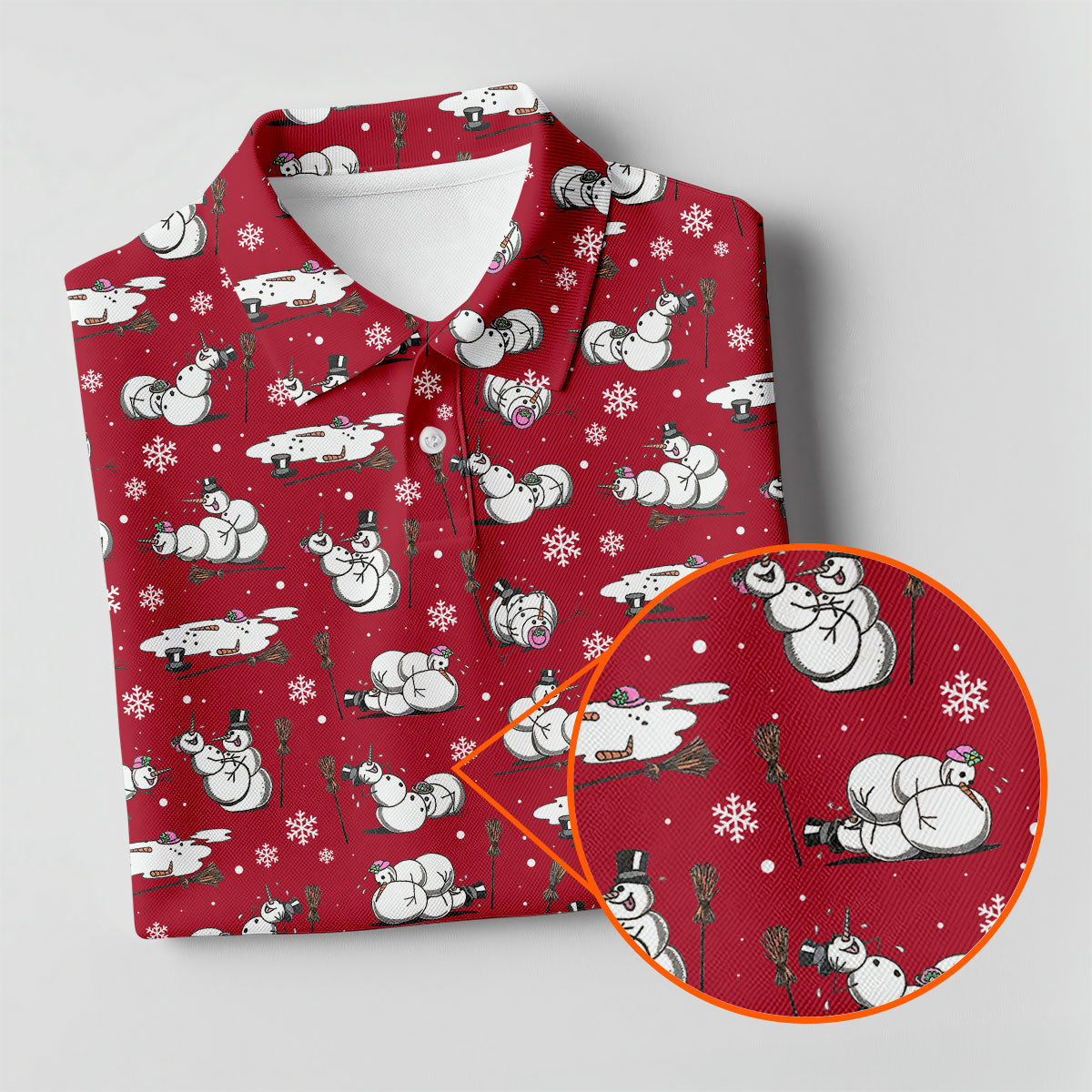 Funny Snowman Naughty Couple Red Golf Shirt, Christmas Golf Shirt, Golf Gift For Ladies, Women Golf Top