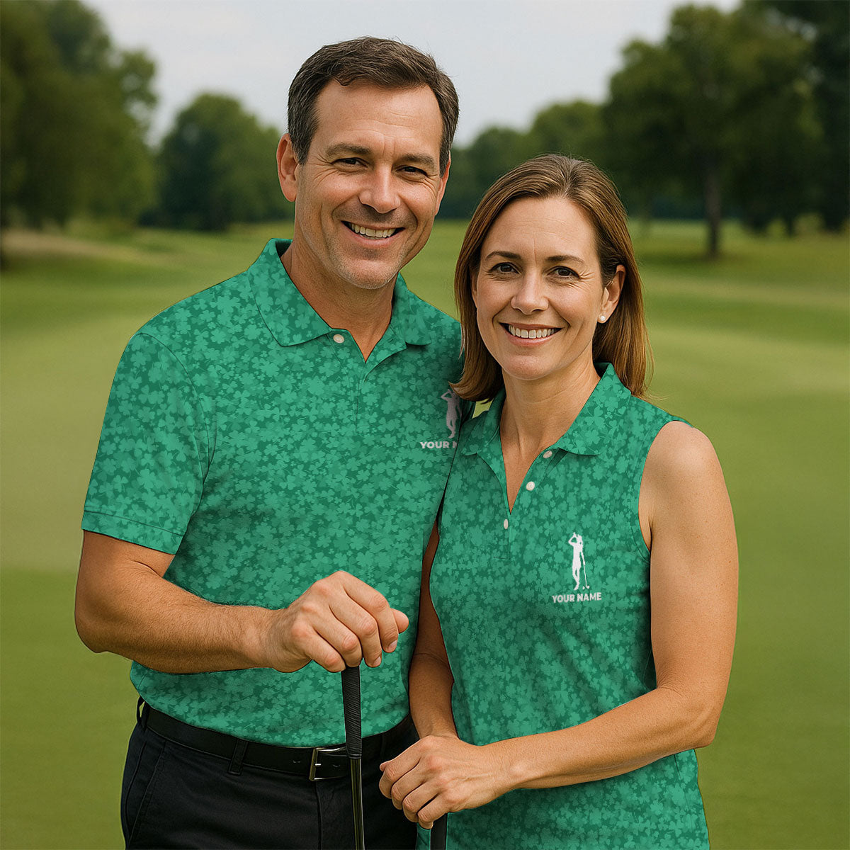 Shamrock Beer Lucky Four Leaf Clover St Patrick Day Golf Shirt, Women's Golf Shirts, Ladies Golf Polos