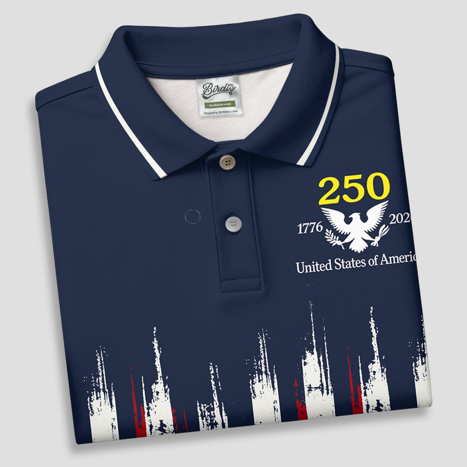 Splatter Painted American Flag Pattern Women's Golf Tops, 250th Anniversary Patriotic Golf Shirt