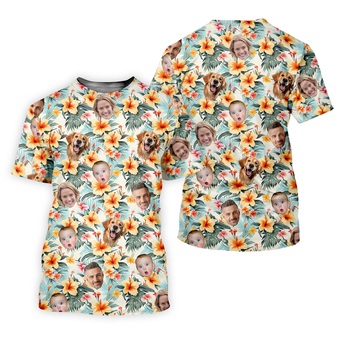 Yellow Hibiscus Flower Hawaiian Golf Shirt, Custom Face Shirt, Womens Sleeveless Polo, Ladies Golf Shirts