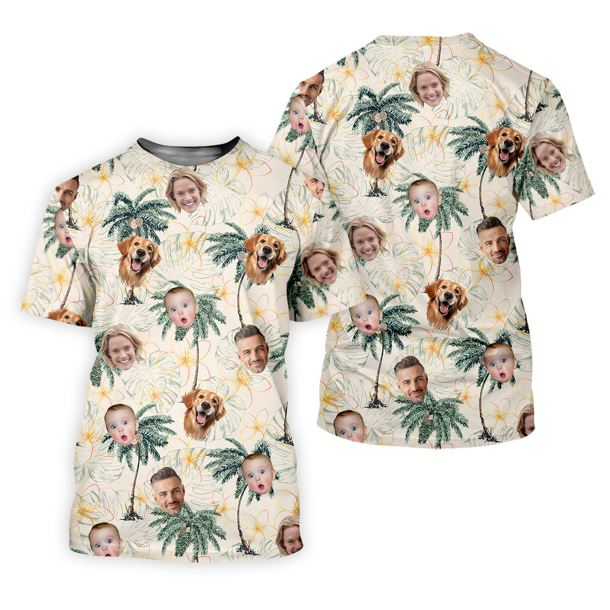 Ladies Palm Tree Shirt, Floral Shirt Women, Hawaiian Golf Shirts, Custom Face Shirt, Ladies Golf Tops