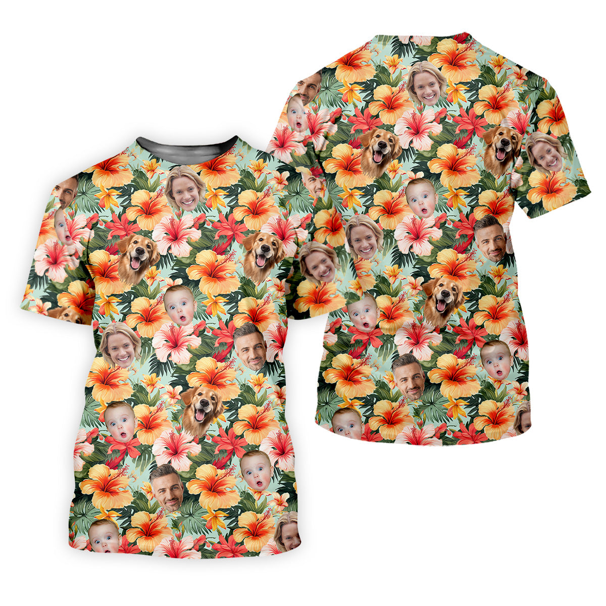 Yellow Hibiscus Flower Hawaiian Golf Shirt, Custom Face Shirt, Women Golf Top, Ladies Golf Polos