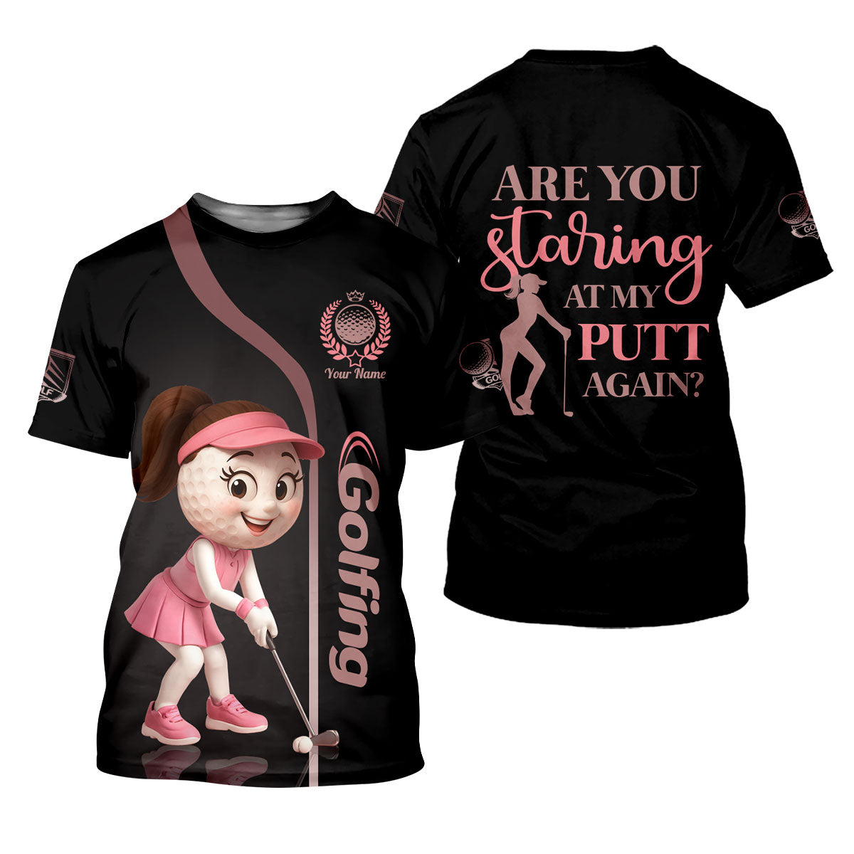 Are You Staring At My Putt Again Custom Womens Golf Polo ShirtLadies Golf Shirts, Womens Golf Clothes