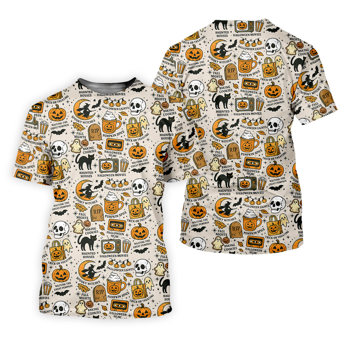 Spooky Witches, Spooky Cat, Cute Halloween T-Shirts, Womens Sleeveless Polo, Ladies Golf Shirts
