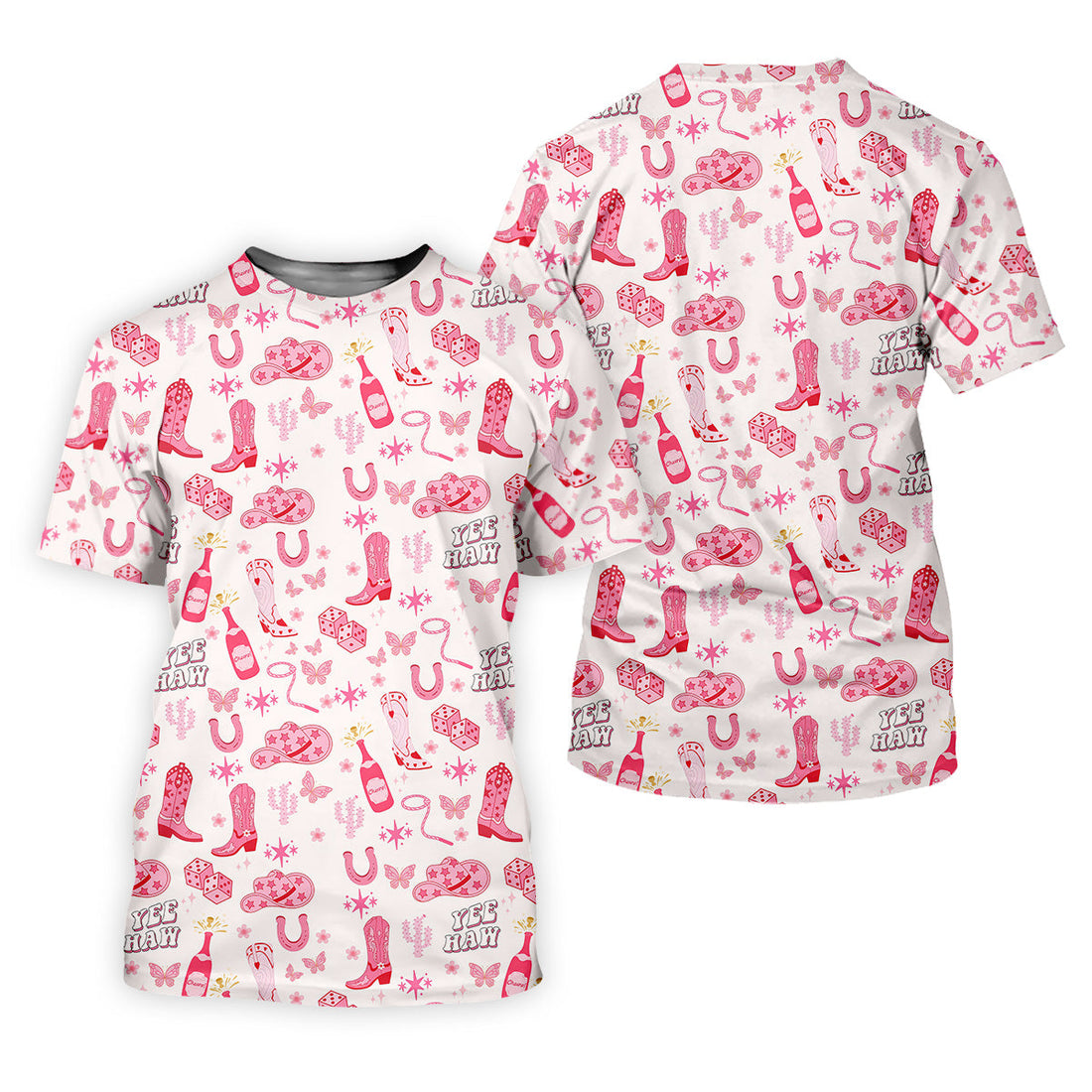 Yee Haw Cowgirl Pink Golf Polo, Western Golf Shirt, Womens Sleeveless Polo, Ladies Golf Shirts
