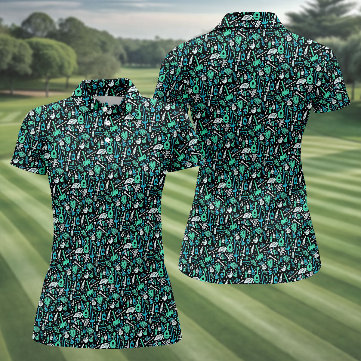 Mystic Items Dragon Game Women's Golf Tops, Women's Polo Shirt, Ladies Golf Shirts