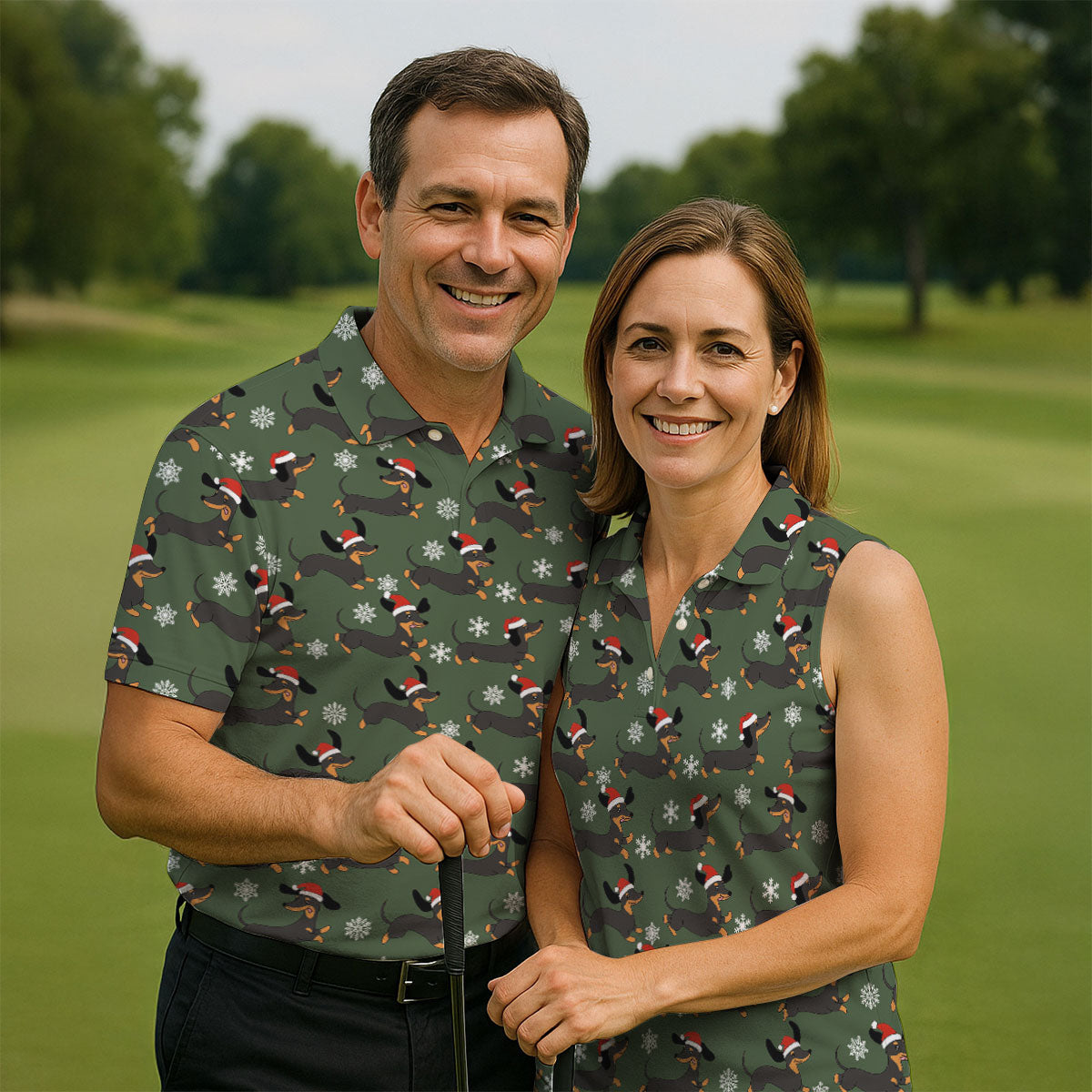 Dachshund Christmas Fun Golf Shirt, Ladies Golf Shirts, Golf Shirt For Women, Christmas Golf Gift