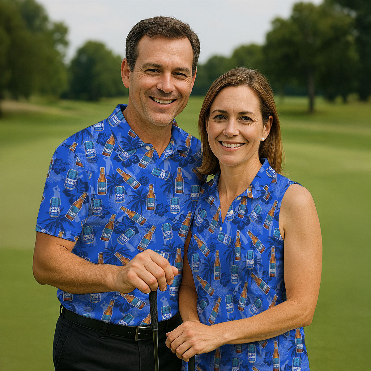 Drive Light Golf And Beer Tropical Pattern Fun Golf Shirt, Golf Shirt For Women, Ladies Golf Shirts