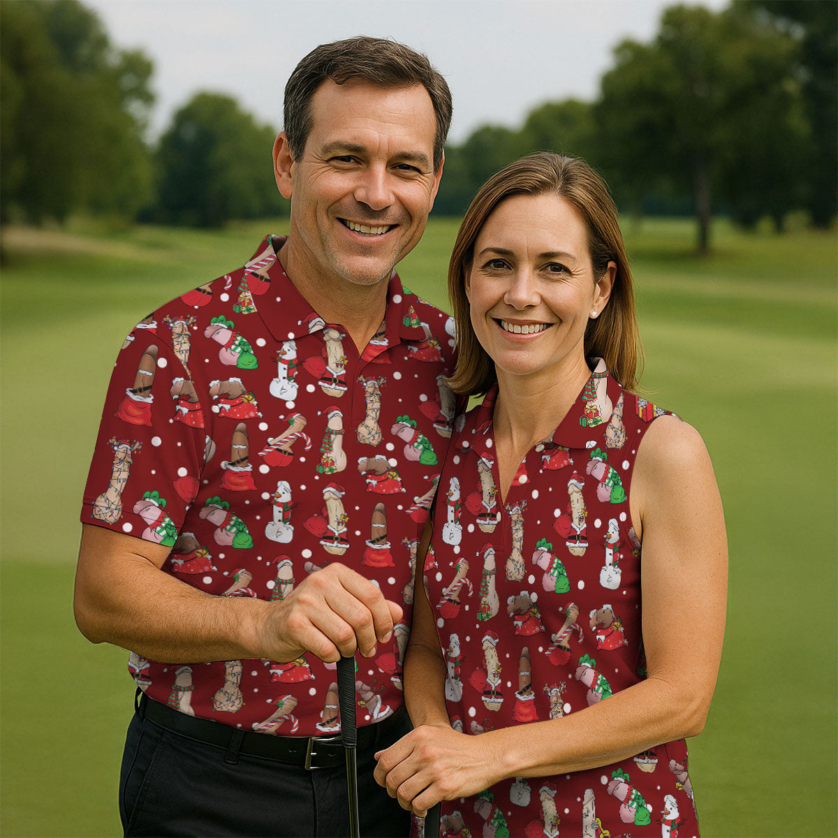 Naughty Santa Hat Christmas Polo Shirt Unique Gift For Golfer, Ladies Golf Shirts, Golf Gifts For Women