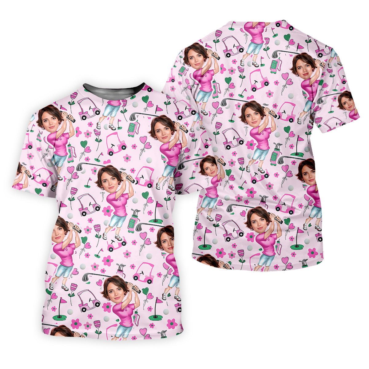 Custom Face Funny Womens Golf Polo ShirtLadies Golf Shirt, Mothers Day Gifts
