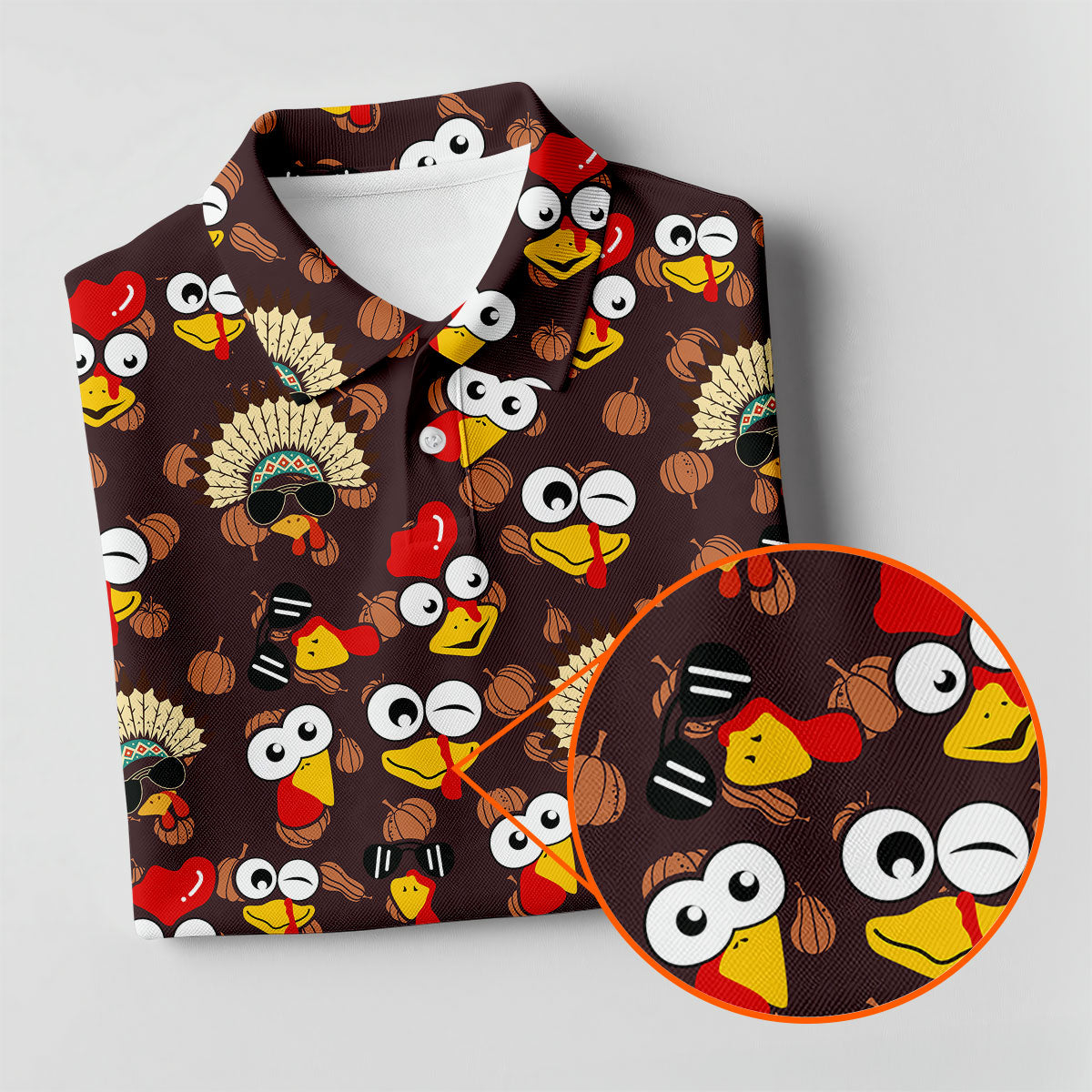 Thanksgiving Polo Golf Shirt For Women, Pumpkin Turkey Fun Women's Golf Shirts, Thanksgiving Golf Gift For Ladies