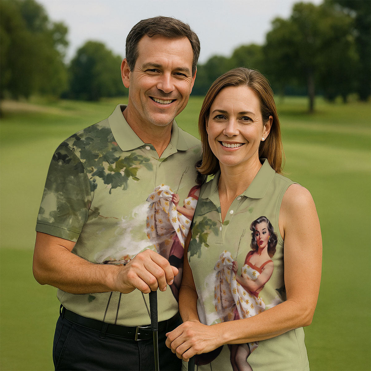 Hot Beauty Fun Women's Golf Shirts, Retro Golf Shirt, Golf Shirt For Women, Ladies Golf Shirts