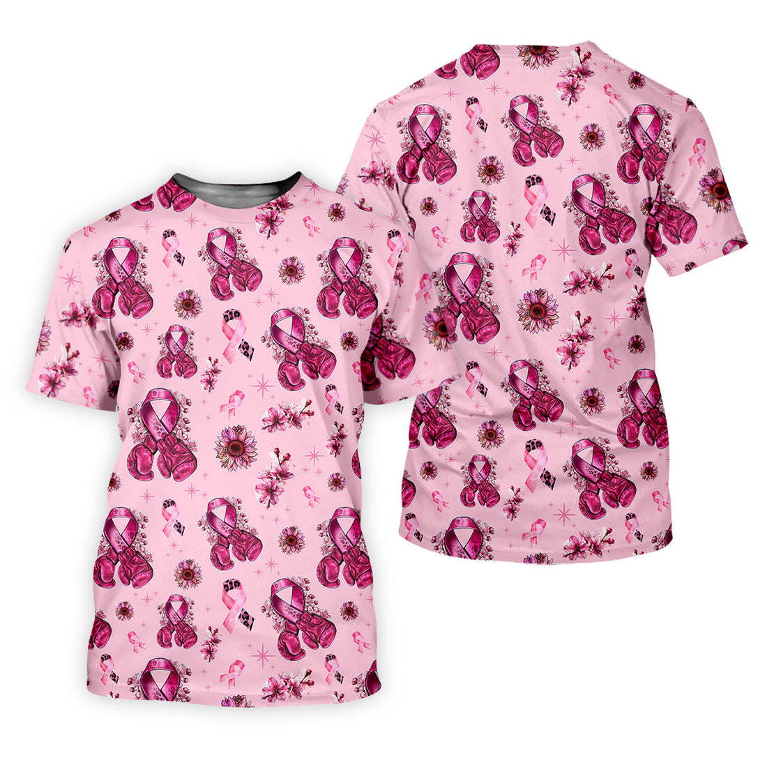 Boxing Gloves Fighter Pink Breast Cancer Golf Shirt, Breast Cancer Support Shirts, Womens Golf Polo