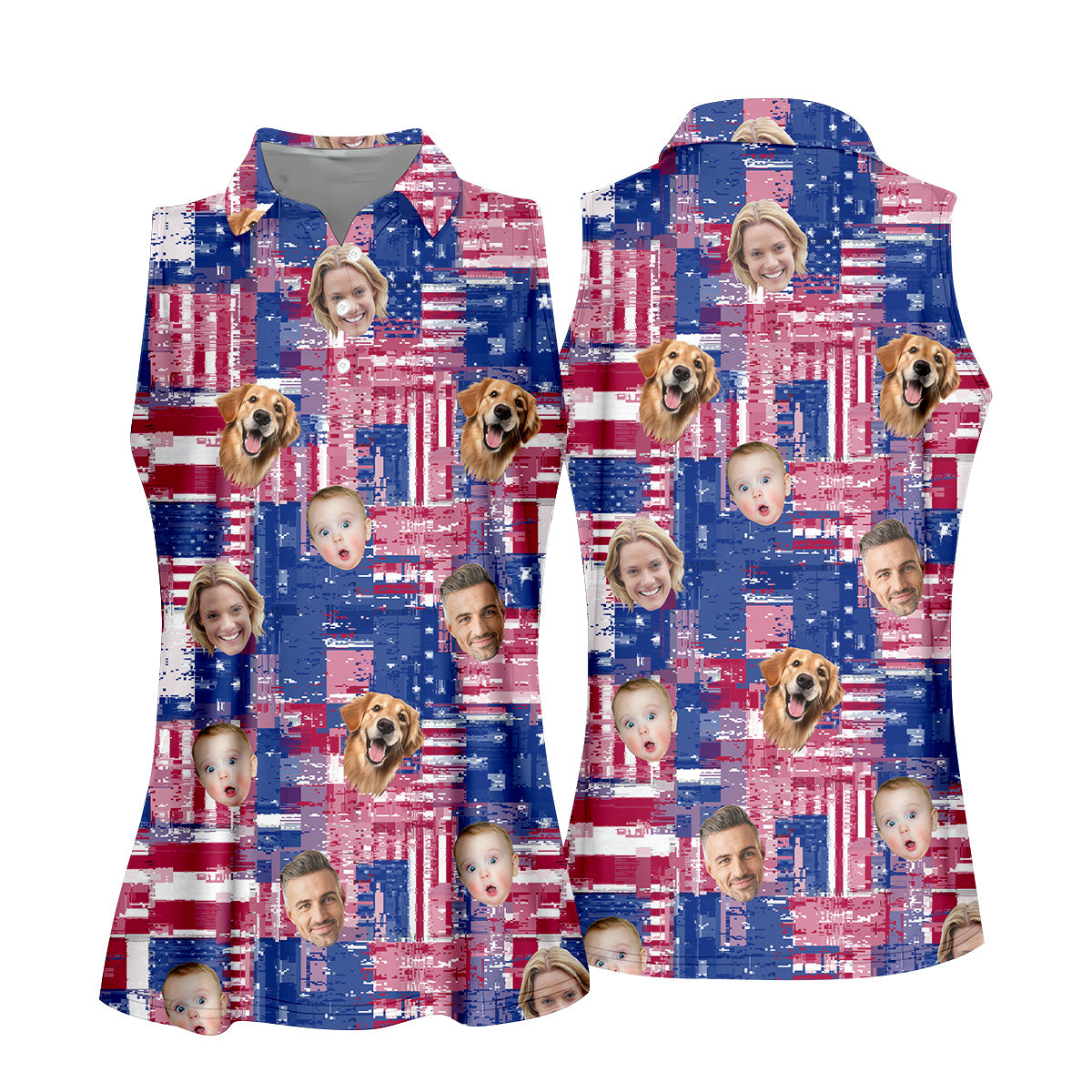 Golf Tops For Women, Family Portrait Golf Shirt, Patriotic Golf Polos, Custom Face Shirt, Personalized Dog Shirts, Long Sleeve Golf Shirts