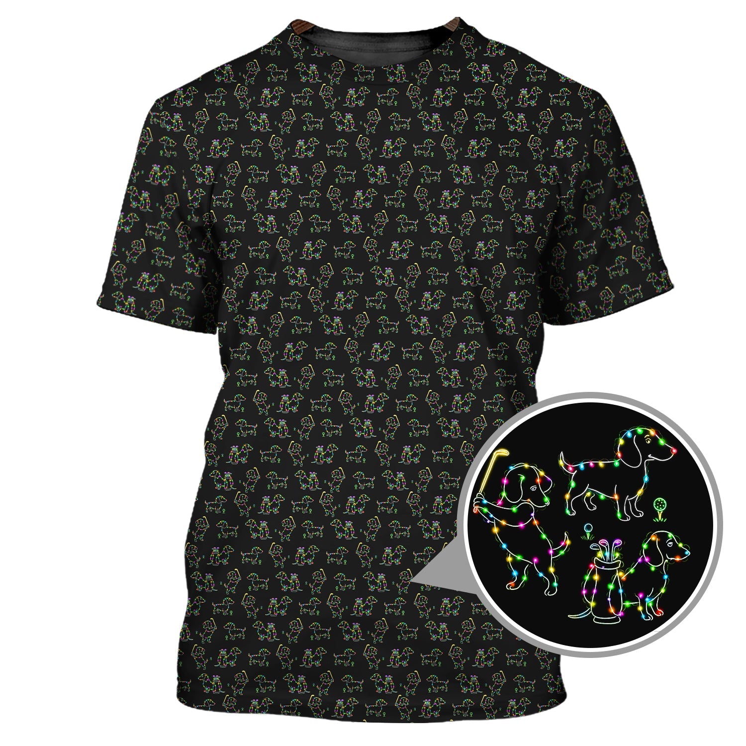 Dachshund Golf Shirt For Golfer, Funny Christmas Golf Shirt, Crazy Pattern Golf Shirt For Men