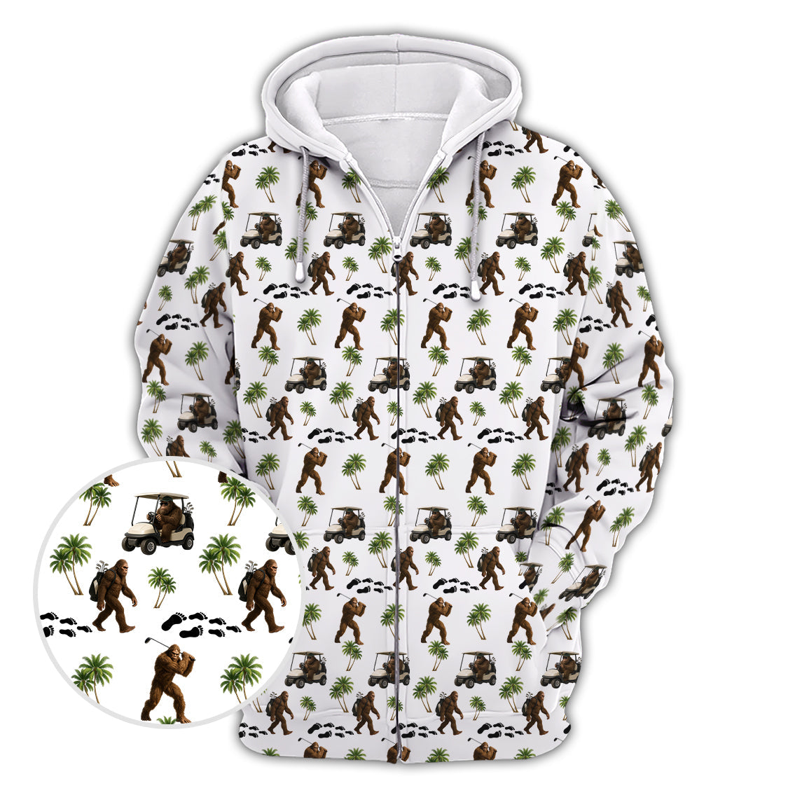 Bigfoot Golf Shirt, Patterned Golf Polo Shirts, Gift For Golf Lover